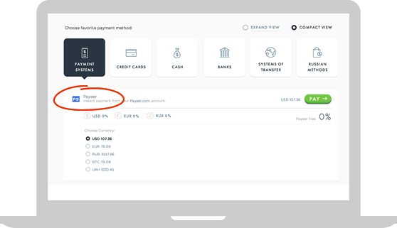 Метод оплаты Payeer